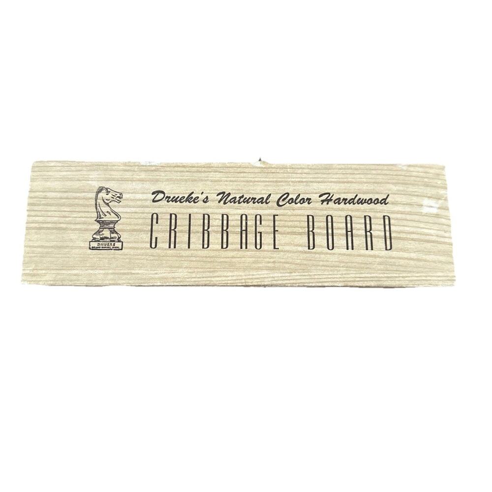 Drueke Cribbage Board Authentic American Design With Instructions One Peg Missin